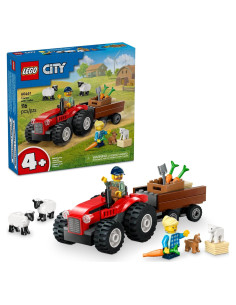 Tractor Rojo de Granja LEGO City con Remolque y Oveja - 116 Piezas