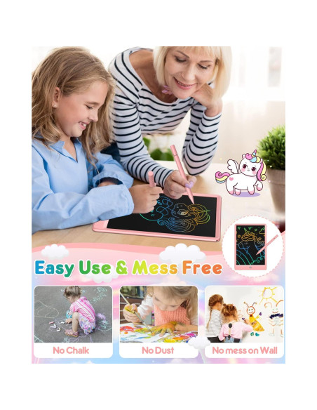 Tableta de Escritura LCD FLUESTON 10" Rosa para Niños Tableta de Escritura LCD FLUESTON 10" Rosa para Niños