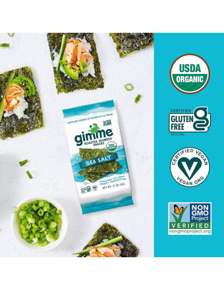 gimMe Algas Marinas Tostadas Sal Marina 20 Paquetes 5g gimMe Algas Marinas Tostadas Sal Marina 20 Paquetes 5g