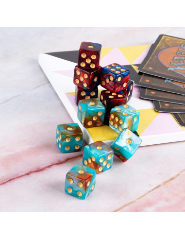 48 Dados Poliedricos D6 12mm Acrílico LAMJAM para Juegos de Mesa