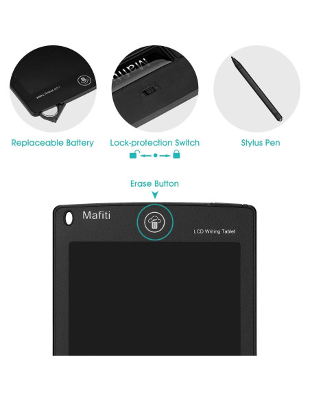 Mafiti Tableta de Escritura LCD 8.5" Negra Portátil Mafiti Tableta de Escritura LCD 8.5" Negra Portátil