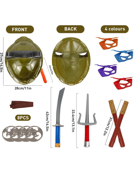 Disfraz de Caparazón de Tortuga Oyeftp para Niños 20 Piezas Disfraz de Caparazón de Tortuga Oyeftp para Niños 20 Piezas