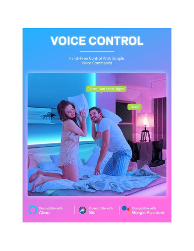 Bombillas LED Inteligentes Vanance 4Pack E26 800LM RGB WiFi