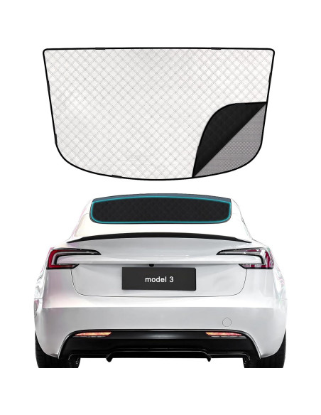 Parasol Trasero ZATOOTO para Tesla Model 3 2021-2024 Doble Capa Parasol Trasero ZATOOTO para Tesla Model 3 2021-2024 Doble Capa