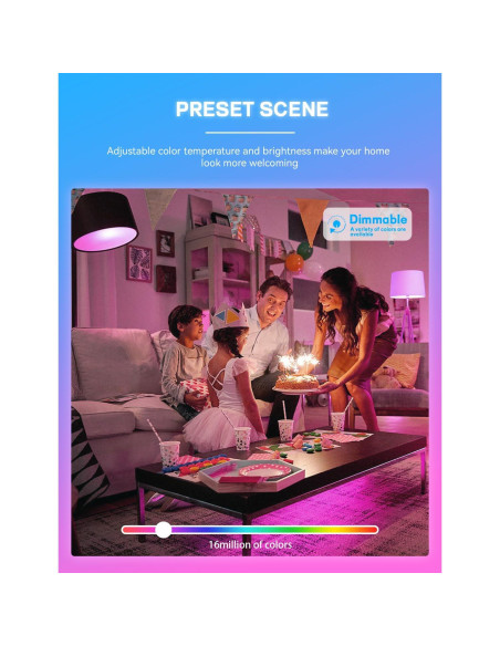 Bombillas LED Inteligentes Vanance 4Pack E26 800LM RGB WiFi Bombillas LED Inteligentes Vanance 4Pack E26 800LM RGB WiFi