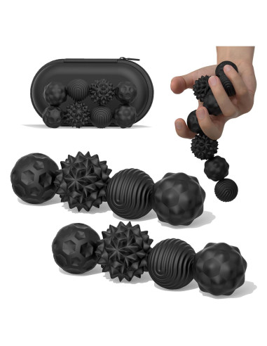 Bolas Magnéticas Antiestrés de Silicona - 8 Piezas - Negro