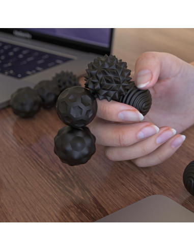 Bolas Magnéticas Antiestrés de Silicona - 8 Piezas - Negro