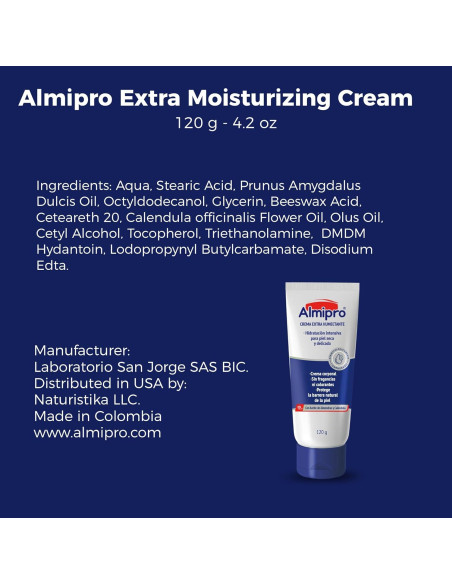 Crema Hidratante Extra Almipro 120g Piel Seca y Delicada Crema Hidratante Extra Almipro 120g Piel Seca y Delicada