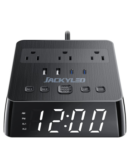 Reloj Despertador JACKYLED con 4 USB y Doble Alarma Reloj Despertador JACKYLED con 4 USB y Doble Alarma