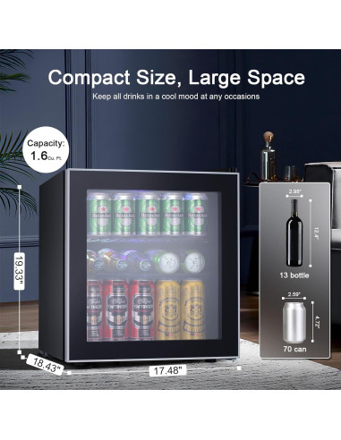 Mini Nevera Refrigerador Antarctic Star 60 Latas 1.6 m