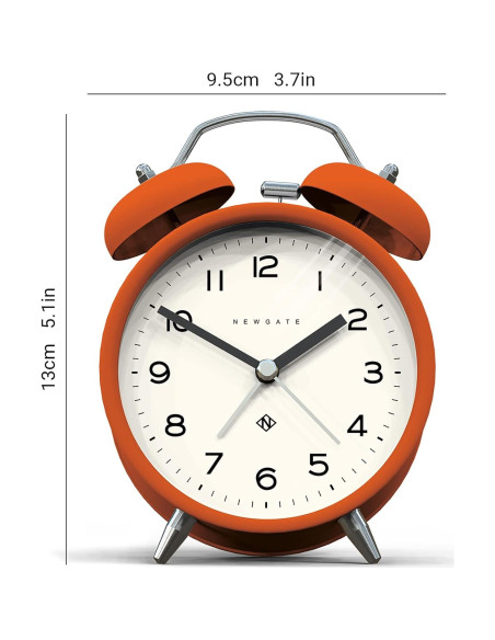 Reloj Despertador NEWGATE Charlie Naranja Campana Doble Reloj Despertador NEWGATE Charlie Naranja Campana Doble
