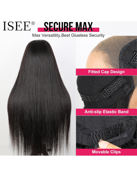ISEE HAIR Peluca Recta 50 cm Cabello Humano Sin Pegamento ISEE HAIR Peluca Recta 50 cm Cabello Humano Sin Pegamento