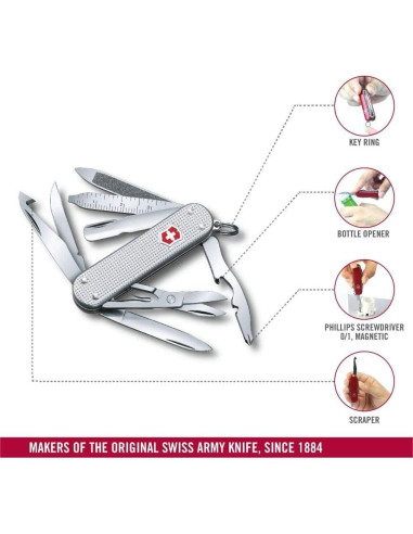 Cuchillo Suizo Victorinox Mini Champ Alox 15 Funciones Plata