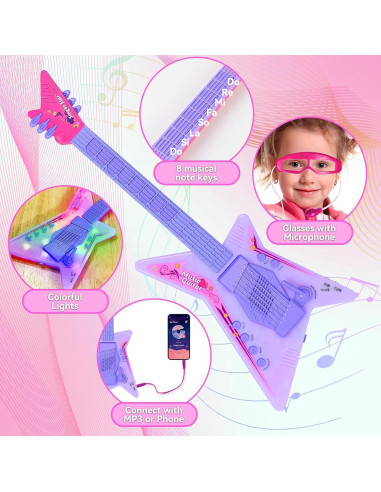 Juego de Guitarra y Micrófono Milk Frog para Niños