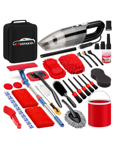 Kit de Lavado de Autos 41Pcs GPUSFAK con Aspiradora 120W