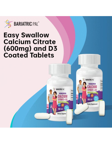 Tabletas de Calcio Citrato 600mg y D3 750 IU BariatricPal