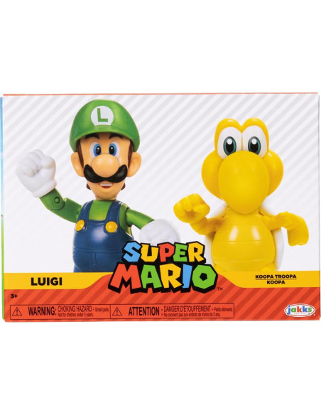 Figuras de Acción Super Mario Luigi y Koopa Troopa 10 cm 2-Pack Figuras de Acción Super Mario Luigi y Koopa Troopa 10 cm 2-Pack