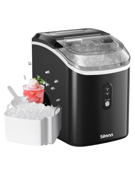 Máquina de Hielo Nugget Silonn XLIM17B Portátil Negra Máquina de Hielo Nugget Silonn XLIM17B Portátil Negra