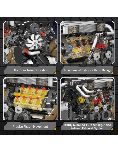 Conjunto Motor W16 Mould King 952 Piezas Juguete STEM