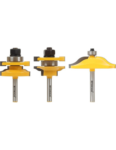 Juego de Brocas Router YONICO 3 Piezas Ogee 0,64 cm Shank
