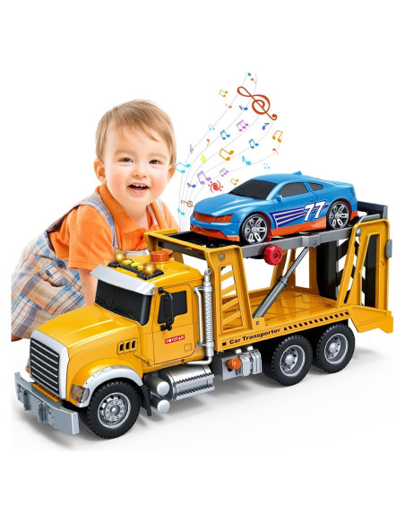 Camión Transportador Mostop con Coche de Carreras 38 cm Camión Transportador Mostop con Coche de Carreras 38 cm