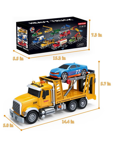 Camión Transportador Mostop con Coche de Carreras 38 cm