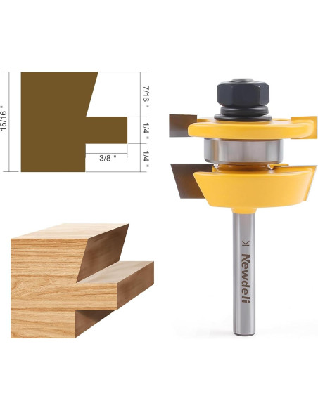 Juego de 2 Fresas para Riel y Estilo Shaker 1/4" NuevoDeli Juego de 2 Fresas para Riel y Estilo Shaker 1/4" NuevoDeli