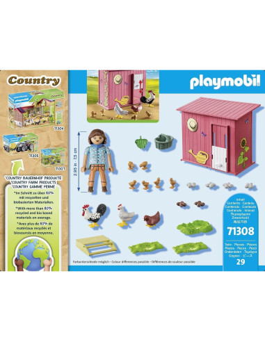 Casa de Gallinas Playmobil 71308 con Nidos y Huevos