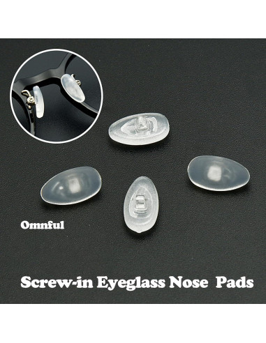 Kit de Reparación de Almohadillas para Nariz de Gafas Omnful - 10 Pares de Silicona Suave