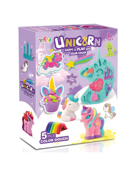 Set de Plastilina Unicornio QIDISI con 5 Colores y 6 Herramientas Set de Plastilina Unicornio QIDISI con 5 Colores y 6 Herramientas