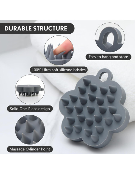 Cepillo de Masaje para Cuero Cabelludo POPTAIYU - Silicona Suave Cepillo de Masaje para Cuero Cabelludo POPTAIYU - Silicona Suave