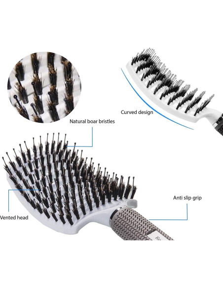 Juego de cepillos para el cabello Ineffable Care - Curvado y ventilado Juego de cepillos para el cabello Ineffable Care - Curvado y ventilado