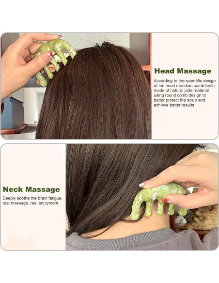 Peine de Jade Youghuen y Masajeador Gua Sha 9x9cm Peine de Jade Youghuen y Masajeador Gua Sha 9x9cm