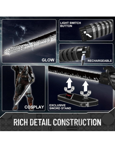 Set de Construcción Sable de Luz Mould King 885 Piezas
