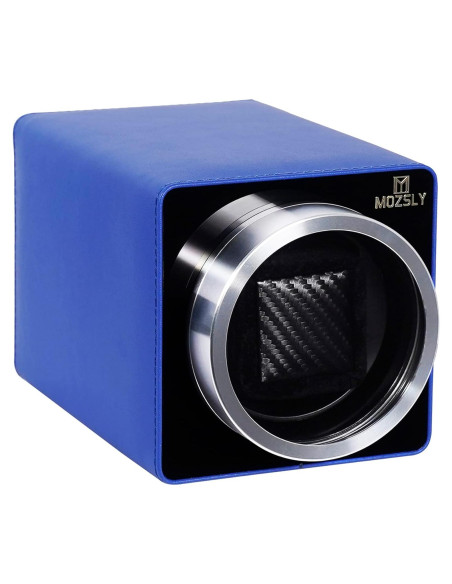 MOZSLY Reloj Winder Individual Automático Cuero Azul MOZSLY Reloj Winder Individual Automático Cuero Azul