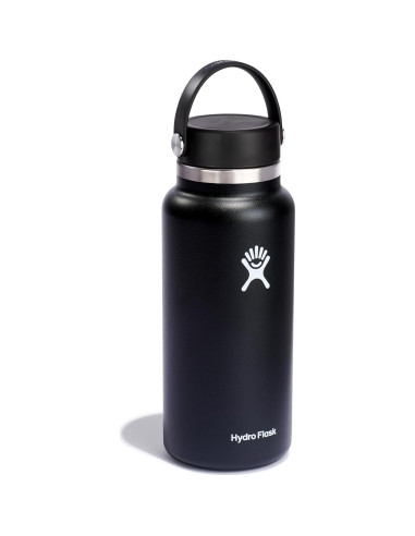 Botella de agua Hydro Flask 32 oz acero inoxidable negra