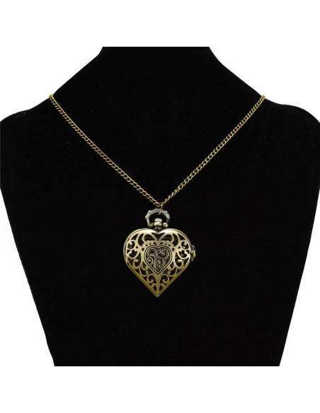 Reloj de bolsillo VIGOROSO corazón plateado unisex Reloj de bolsillo VIGOROSO corazón plateado unisex