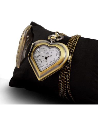 Reloj de bolsillo VIGOROSO corazón plateado unisex