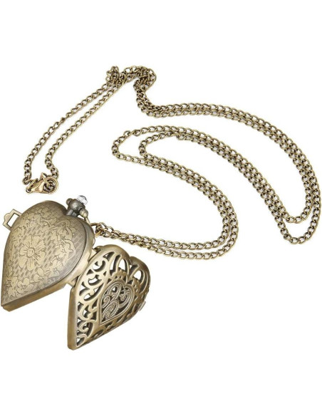 Reloj de bolsillo VIGOROSO corazón plateado unisex Reloj de bolsillo VIGOROSO corazón plateado unisex