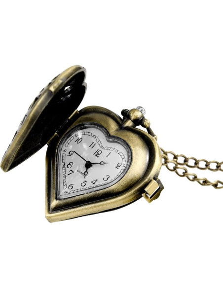 Reloj de bolsillo VIGOROSO corazón plateado unisex Reloj de bolsillo VIGOROSO corazón plateado unisex