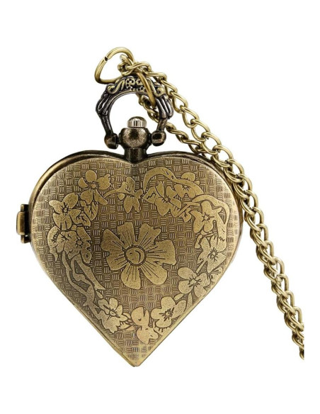 Reloj de bolsillo VIGOROSO corazón plateado unisex Reloj de bolsillo VIGOROSO corazón plateado unisex
