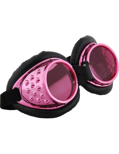 Gafas de piloto Elope rosas y negras con correa ajustable