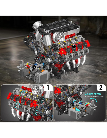 Kit de Motor V8 Mould King 10130 - 2718 Piezas STEM Kit de Motor V8 Mould King 10130 - 2718 Piezas STEM