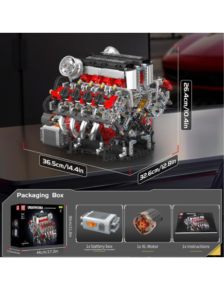Kit de Motor V8 Mould King 10130 - 2718 Piezas STEM Kit de Motor V8 Mould King 10130 - 2718 Piezas STEM