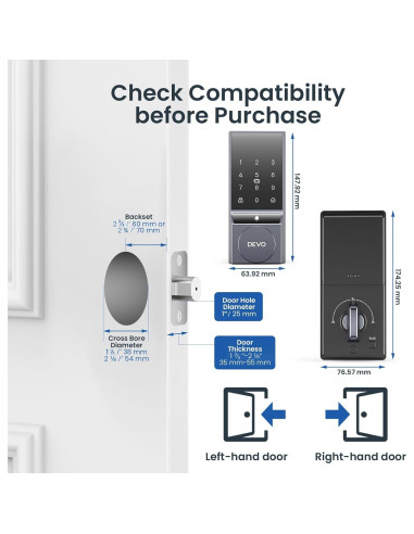 Cerradura Inteligente Devo G4 Bluetooth IP54 4 en 1