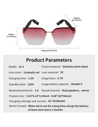 Gafas de Sol Bluetooth KONLEYA J6-5 con Control por Voz
