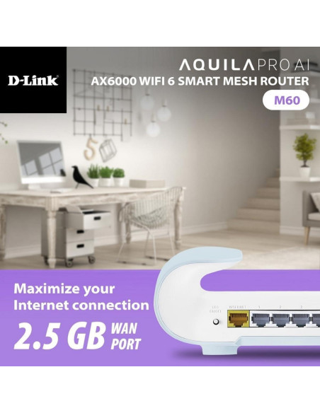 D-Link AX6000 WiFi 6 Mesh 2-Pk | Alto Rendimiento | 511 m D-Link AX6000 WiFi 6 Mesh 2-Pk | Alto Rendimiento | 511 m