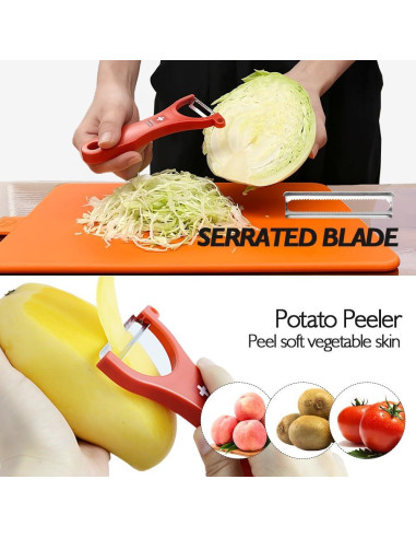 Set de 3 Peladores Suizos Imaboie - Verde, Naranja, Rojo