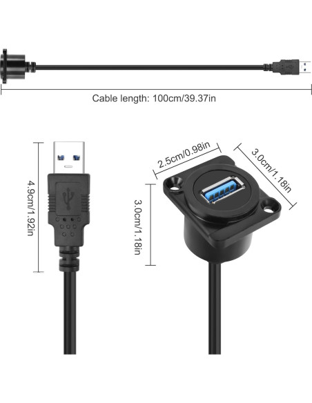 Adaptador USB 3.0 D-Type a Tipo A Hembra 1M Yingtuyou Adaptador USB 3.0 D-Type a Tipo A Hembra 1M Yingtuyou