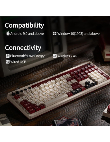 Teclado Mecánico AKNES 8BitDo 108 Teclas Bluetooth USB-C Teclado Mecánico AKNES 8BitDo 108 Teclas Bluetooth USB-C